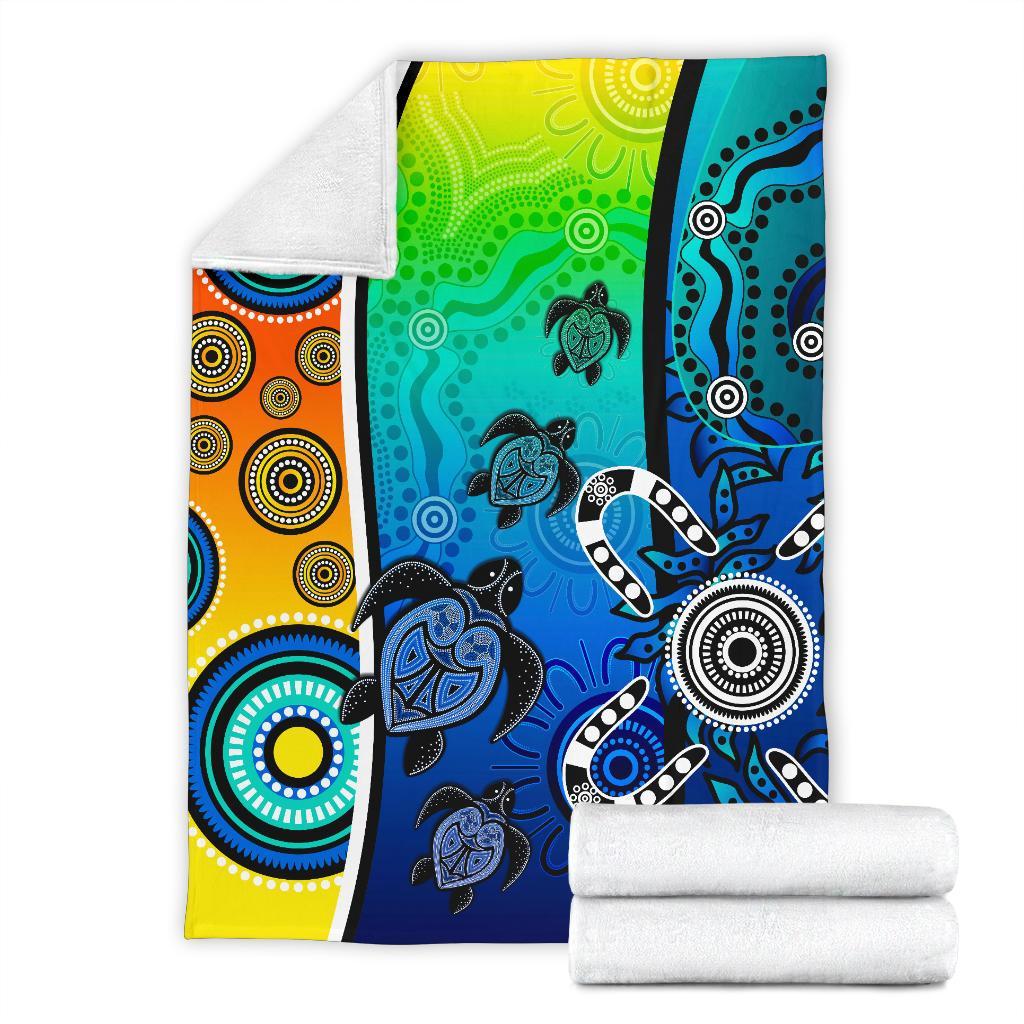 aboriginal-premium-blanket-indigenous-turtle-dot-painting-art