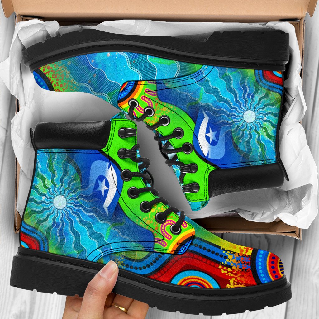 all-season-boots-torres-strait-islanders-flag-with-aboriginal-patterns-boots