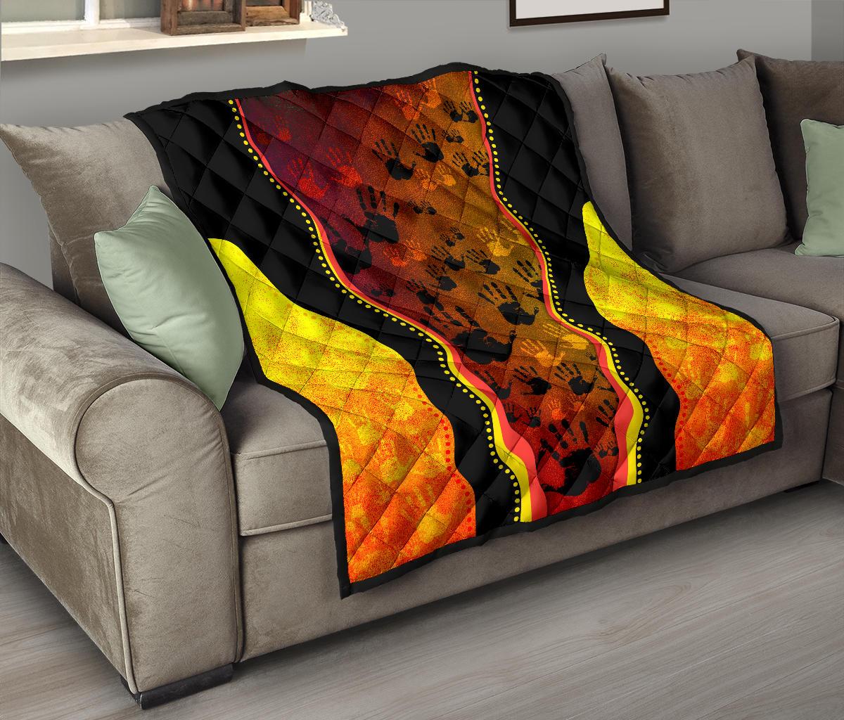 premium-quilts-aboriginal-patterns-coverlets-golden-style