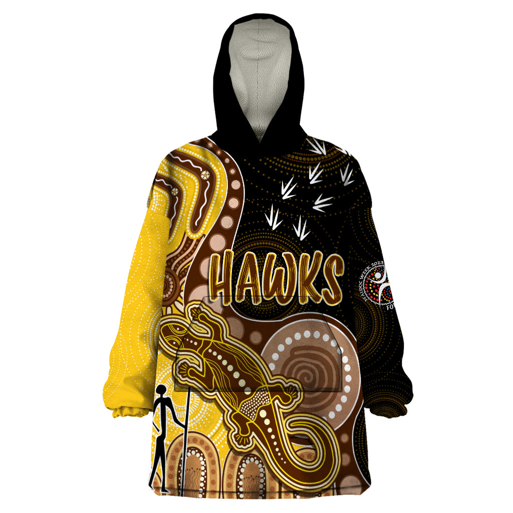 Personalised NAIDOC Week 2023 AFL Hawks Wearable Blanket Hoodie Aborig ...