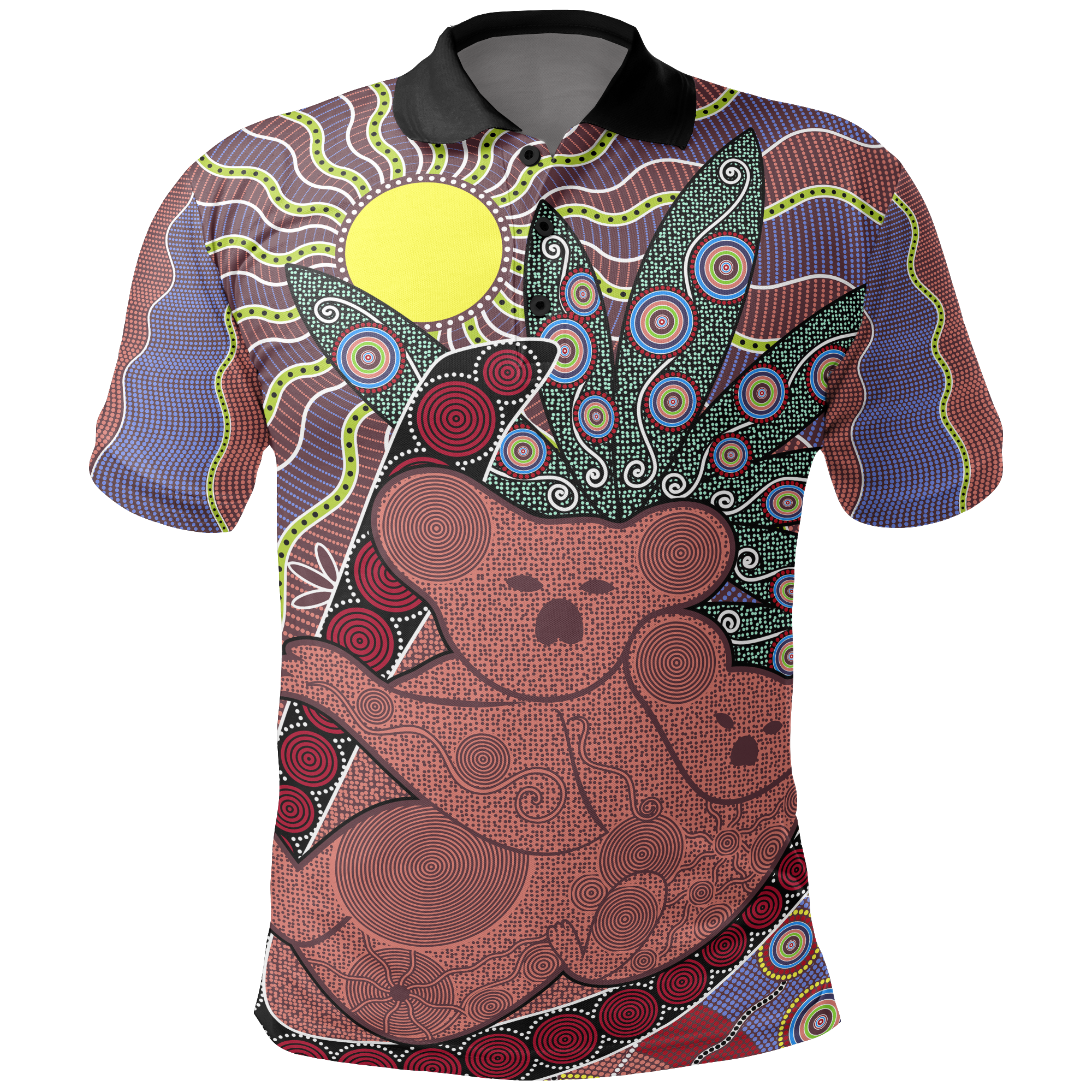 polo-shirt-koala-shirt-aboriginal-patterns-unisex