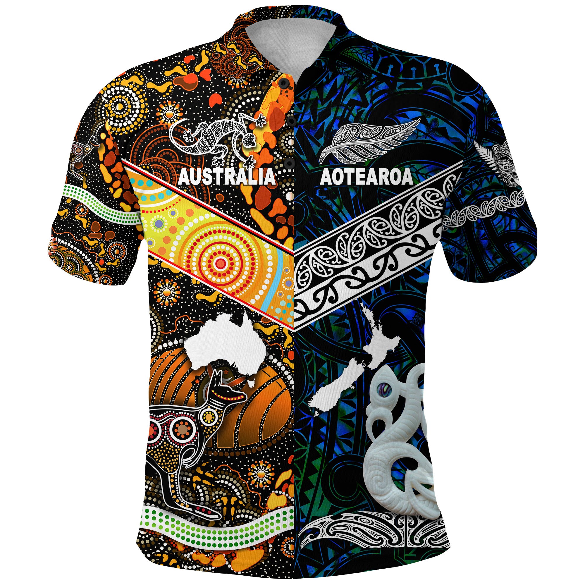 Australia Aboriginal Inspired Polo Shirt - Australia Aotearoa with Maori and Aboriginal Inspired Culture Polo Shirt LT8