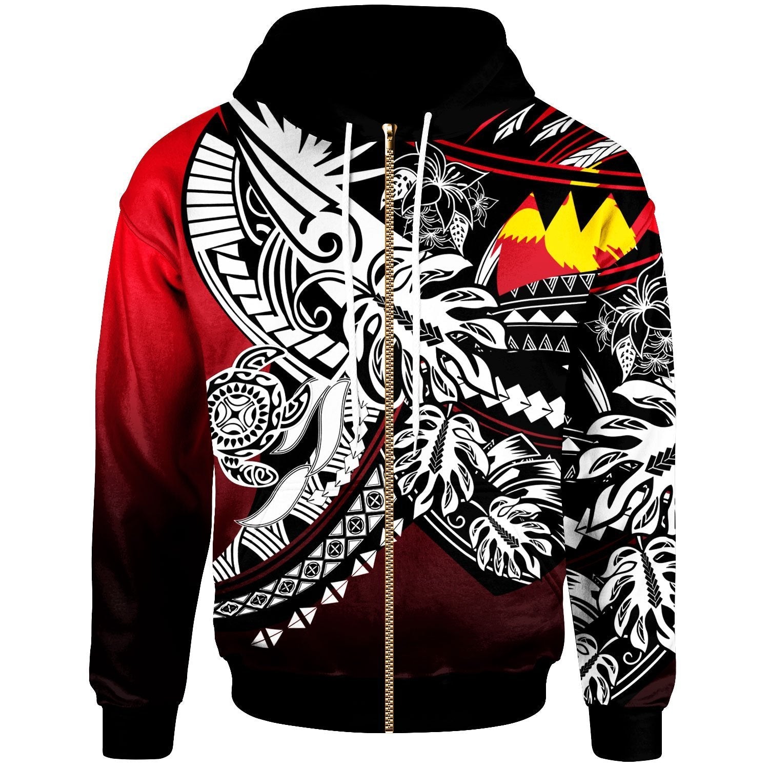 papua-new-guinea-zip-hoodie-tribal-jungle-pattern-red-color