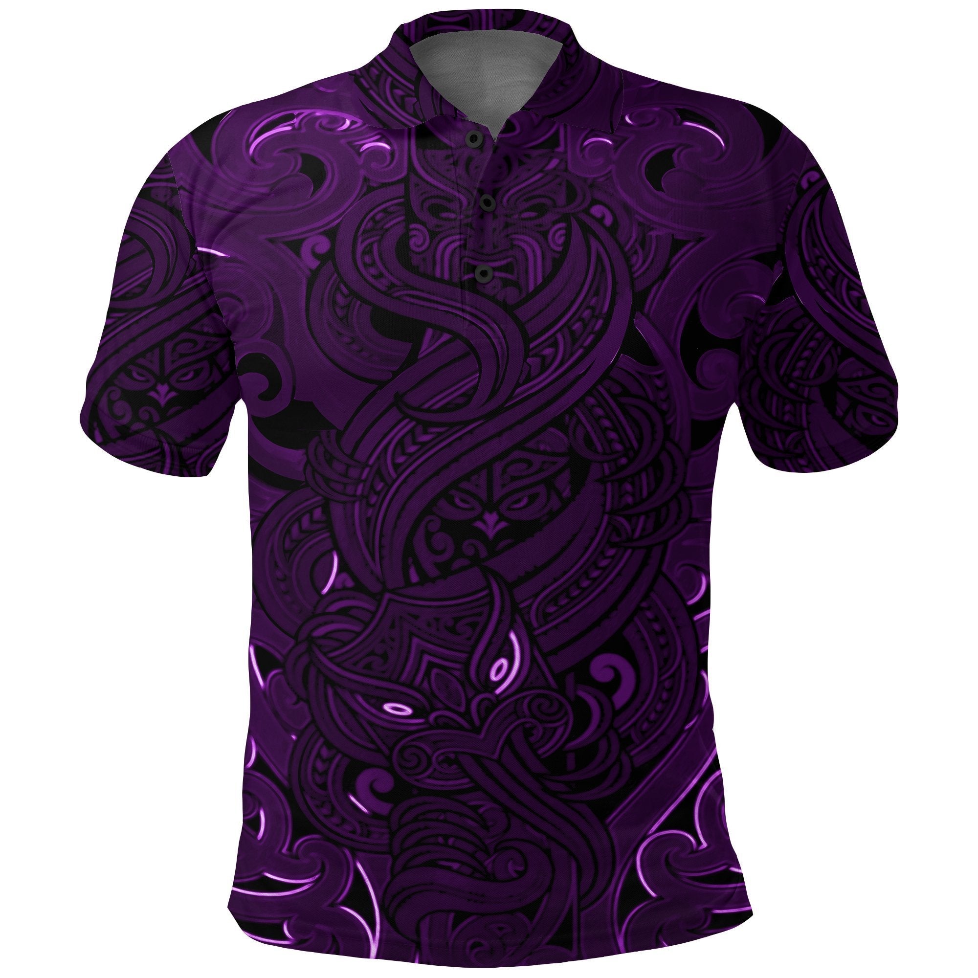 new-zealand-polo-shirt-maori-gods-golf-shirt-tumatauenga-god-of-war-purple