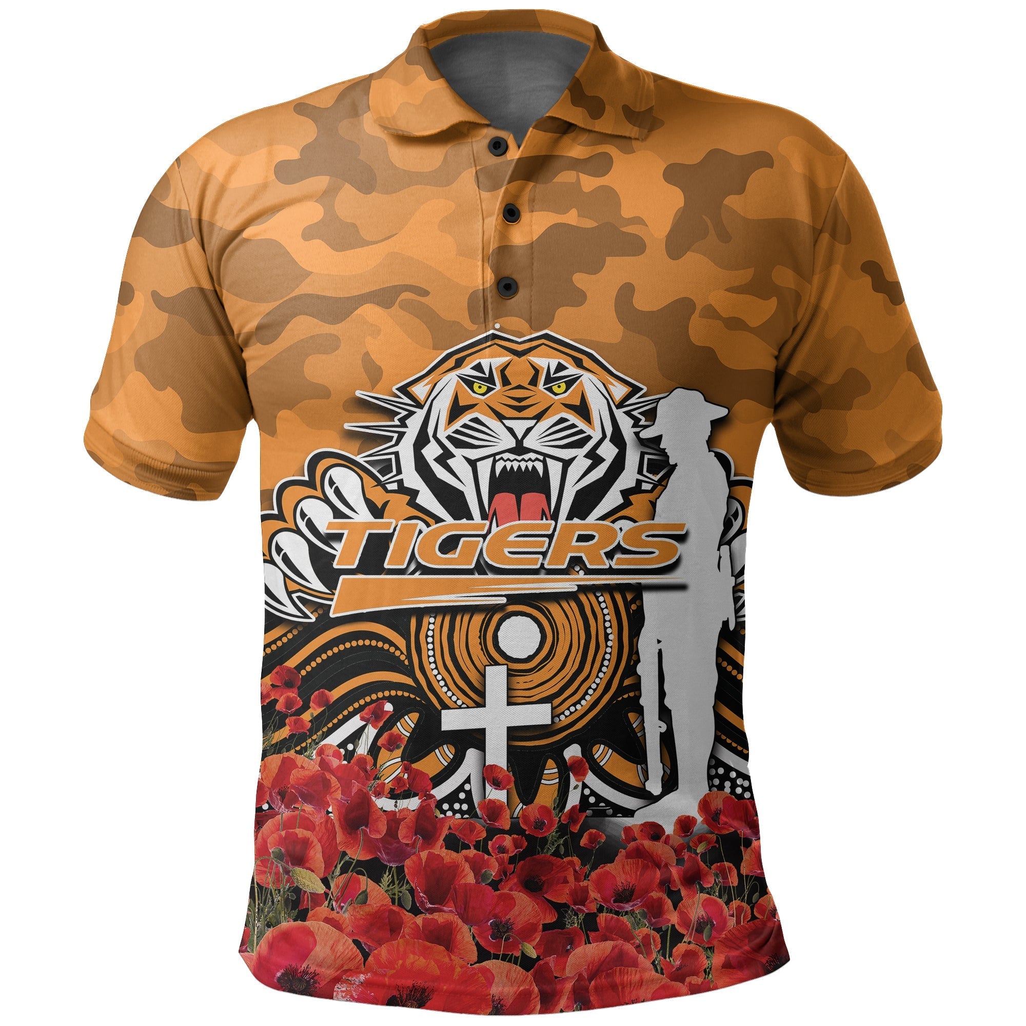 wests-tigers-polo-shirt-anzac-day-poppy-flowers-with-army-patterns