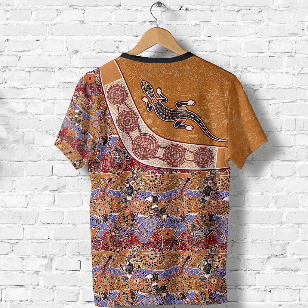 aboriginal-t-shirt-lizard-patterns-boomerang-circle-dot-painting