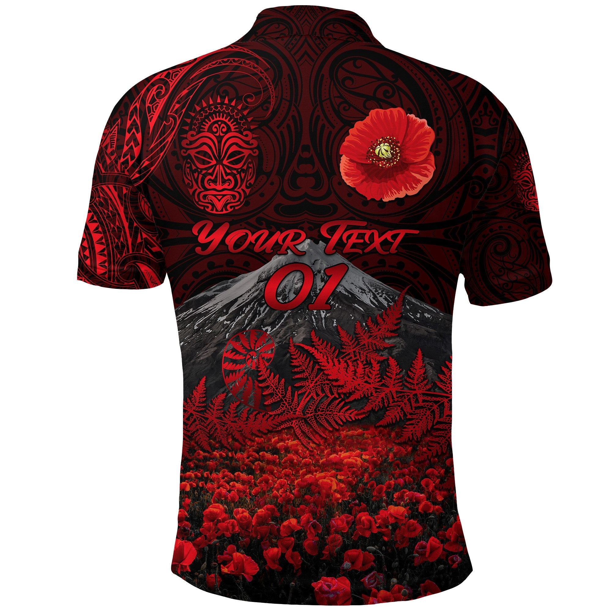 warriors-rugby-custom-polo-shirt-new-zealand-mount-taranaki-anzac-vibes-red