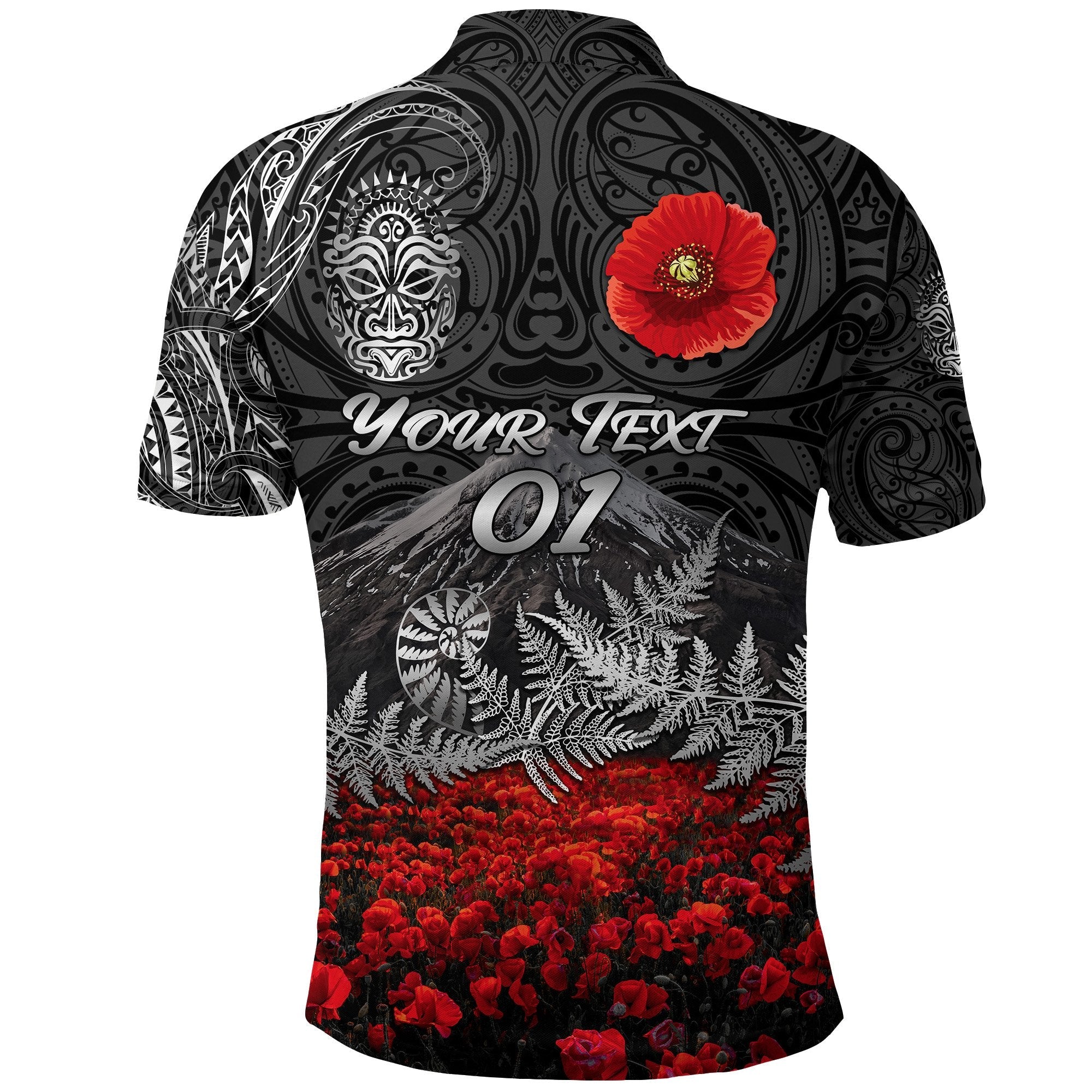 warriors-rugby-custom-polo-shirt-new-zealand-mount-taranaki-anzac-vibes-black